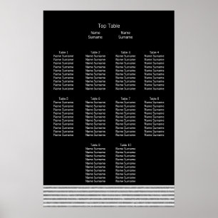 Mr and Mr Suit and Tie Gay Wedding Seating Plan Poster