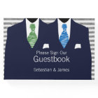 Mr and Mr Suit Green Blue Ties Gay Wedding Custom