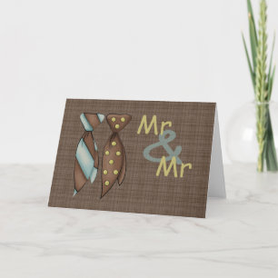 Mr and Mr, Two Grooms Wedding Card