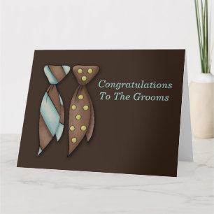 Mr and Mr, Two Grooms Wedding Card
