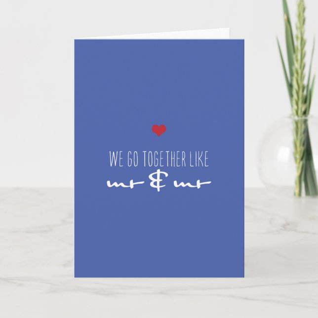 Mr and Mr Valentine’s Day Anniversary Love Holiday Card (Front)