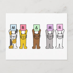 Mr and Mr Wedding Congratulations Postcard