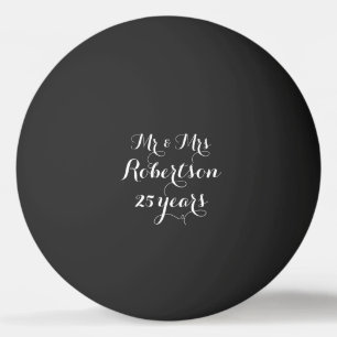 Mr and Mrs 25th wedding anniversary ping pong ball