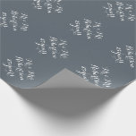 Mr and Mrs 25th wedding anniversary wrapping paper<br><div class="desc">Personalized Mr and Mrs 25th wedding anniversary wrapping paper. Elegant wedding day gift wrap for married couple, husband and wife or newly weds. Customizable number of years like 1, 5, 10, 25, 40 etc. Personalizable text and background colour ie grey. Vintage calligraphy handwriting typography design. Add your own surname. Available...</div>