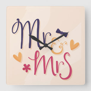 Mr. and Mrs. Acrylic Wall Clock