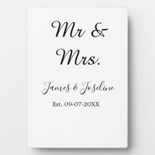 Mr and Mrs add name est. Date year wedding couple Plaque