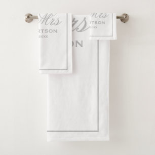 Mr and Mrs bathroom towel set for newlyweds couple