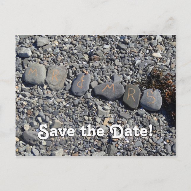 Mr and Mrs Beach Rocks at Bar Harbor Postcard (Front)