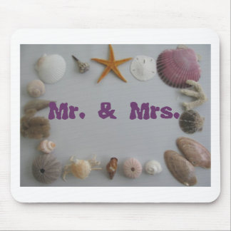 Mr and Mrs Beach Wedding Mouse Pad