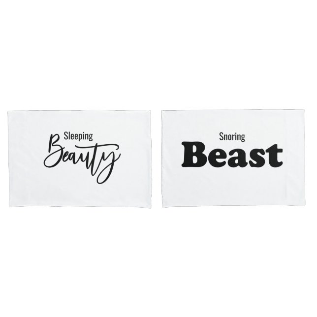 Mr and Mrs Beauty and Beast Couple Pillowcases (Front-Set)