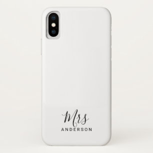 Mr and Mrs   Black and White Modern Script iPhone X Case