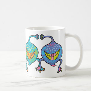 Mr. and Mrs. Blob Cartoon Fun Alien Gift Mug