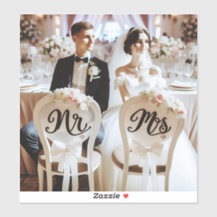 Mr. and Mrs. chair stickers to adorn the bride and