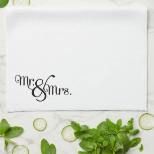 Mr. and Mrs. Classy Black Kitchen Towel