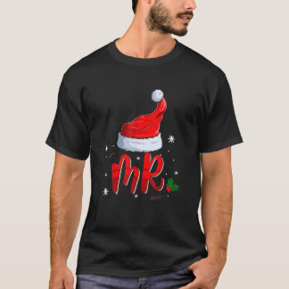 Mr-And-Mrs-Claus Christmas Couples Matching Pajama T-Shirt