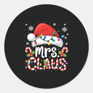 Mr And Mrs Claus Couples Matching Christmas  Classic Round Sticker