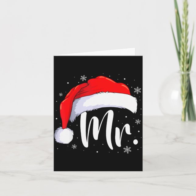 Mr And Mrs Claus Couples Matching Christmas Pajama Card (Front)