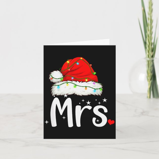 Mr And Mrs Claus Couples Matching Christmas Pajama Card (Front)