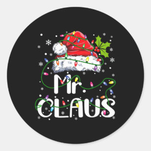 Mr And Mrs Claus Couples Matching Christmas Pajama Classic Round Sticker