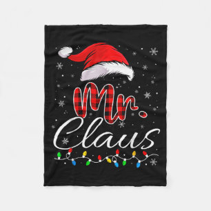 Mr And Mrs Claus Couples Matching Christmas Pajama Fleece Blanket