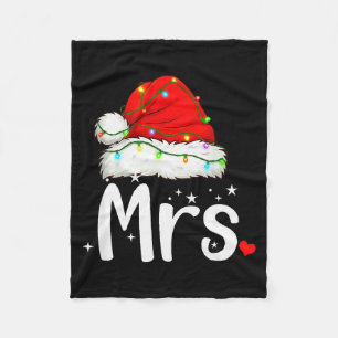 Mr And Mrs Claus Couples Matching Christmas Pajama Fleece Blanket