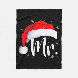 Mr And Mrs Claus Couples Matching Christmas Pajama Fleece Blanket