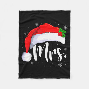 Mr And Mrs Claus Couples Matching Christmas Pajama Fleece Blanket