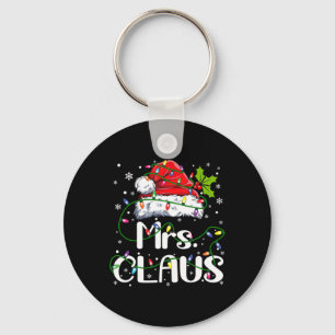 Mr And Mrs Claus Couples Matching Christmas Pajama Keychain