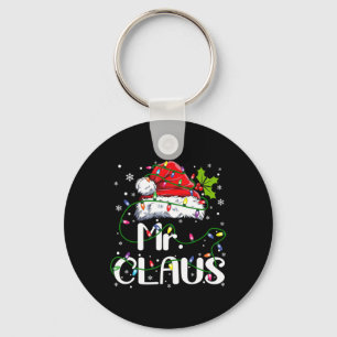 Mr And Mrs Claus Couples Matching Christmas Pajama Keychain