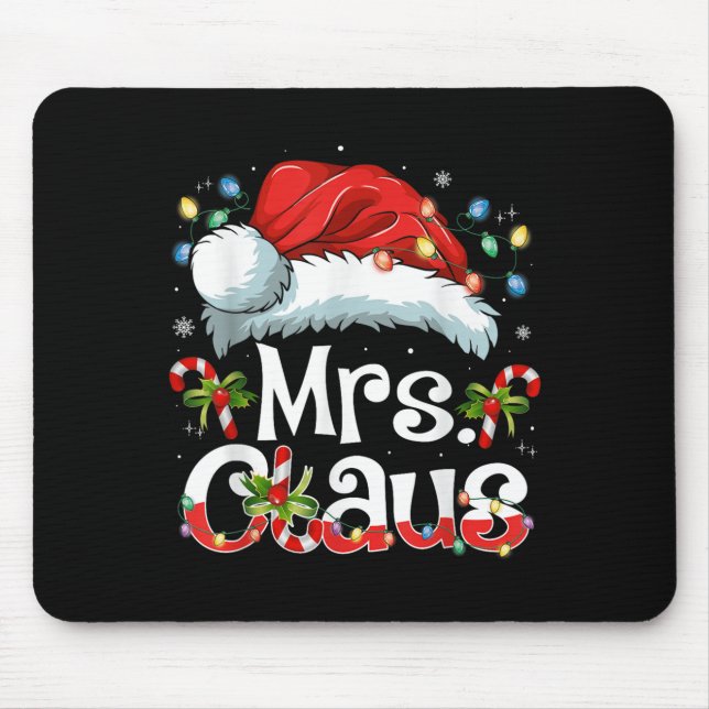 Mr And Mrs Claus Couples Matching Christmas Pajama Mouse Pad (Front)
