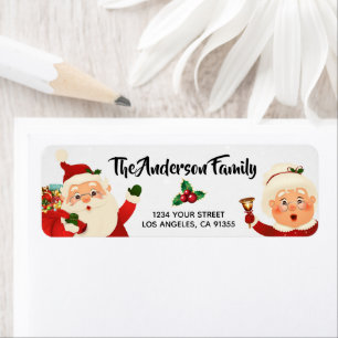 Mr. and Mrs. Claus Return Address Label
