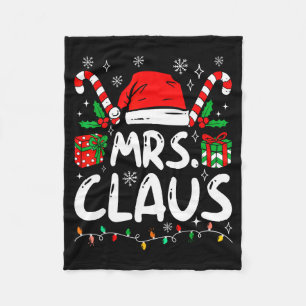 Mr And Mrs Claus Santa Hat Couples Family Christma Fleece Blanket