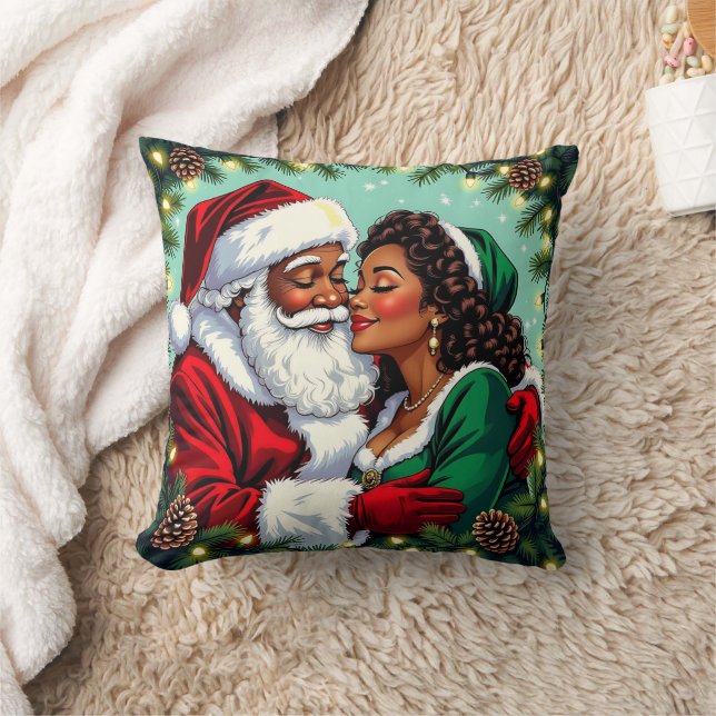 Mr and Mrs Claus Sweet Christmas  Throw Pillow (Blanket)