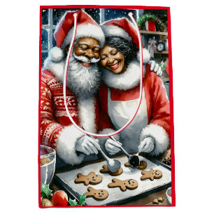 Mr and Mrs Clause Cute Christmas  Medium Gift Bag
