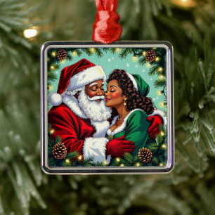 Mr and Mrs Clause Sweet Christmas Metal Ornament