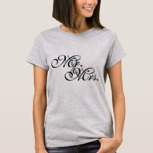 Mr. and Mrs. Click to Customize Color Stripes T-Shirt