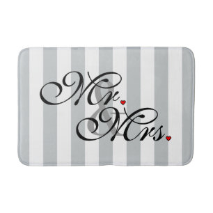 Mr. and Mrs. Click to Customize Colour Stripes Bath Mat