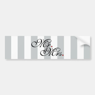 Mr. and Mrs. Click to Customize Colour Stripes Bumper Sticker