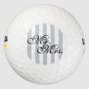 Mr. and Mrs. Click to Customize Colour Stripes Golf Balls