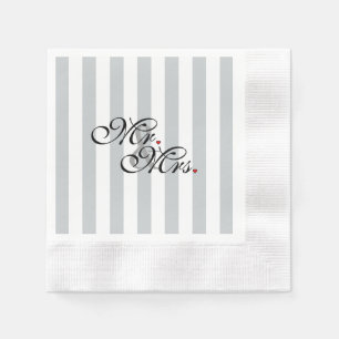 Mr. and Mrs. Click to Customize Colour Stripes Napkin