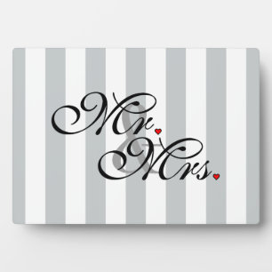 Mr. and Mrs. Click to Customize Colour Stripes Plaque