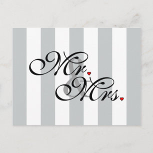 Mr. and Mrs. Click to Customize Colour Stripes Postcard