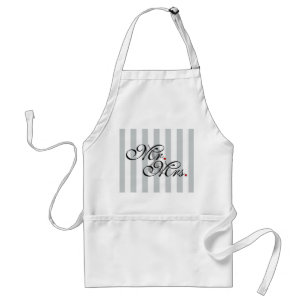 Mr. and Mrs. Click to Customize Colour Stripes Standard Apron