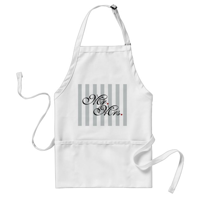 Mr. and Mrs. Click to Customize Colour Stripes Standard Apron (Front)