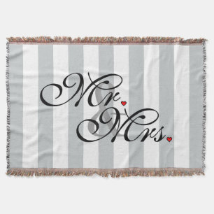 Mr. and Mrs. Click to Customize Colour Stripes Throw Blanket