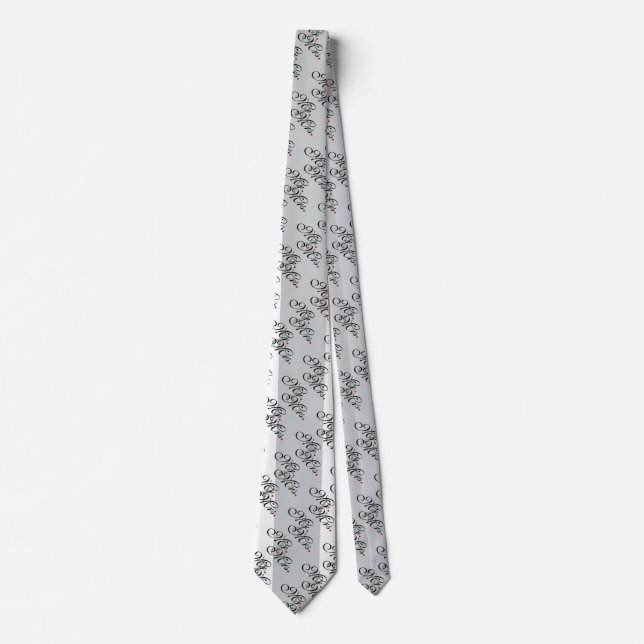 Mr. and Mrs. Click to Customize Colour Stripes Tie (Front)