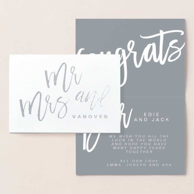 MR AND MRS CONGRATULATIONS CARD (Display)