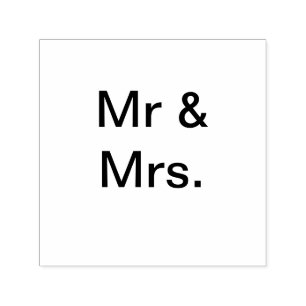Mr and Mrs couple name monogram text simple minima Self-inking Stamp