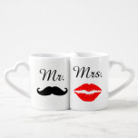 Mr. and Mrs. Couples Mug set<br><div class="desc">Surprise your loved one with this Mr. and Mrs. moustache and lips mug design,  great gift idea!</div>