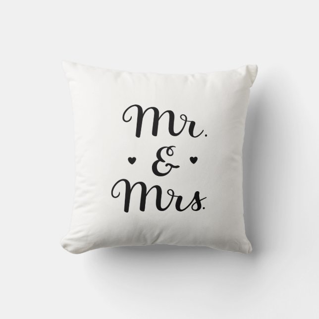 Mr and Mrs - COUSSIN Throw Pillow (Front)